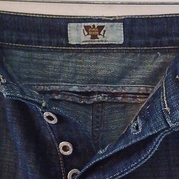 ANTIK DENIM Button-fly, Flare Leg Blue Jeans, 38W/32L - Picture 9 of 11